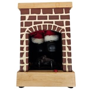 Gemmy Fireplace Santa Talking Santa Stuck in Chimney Motionette Tested‎ Works
